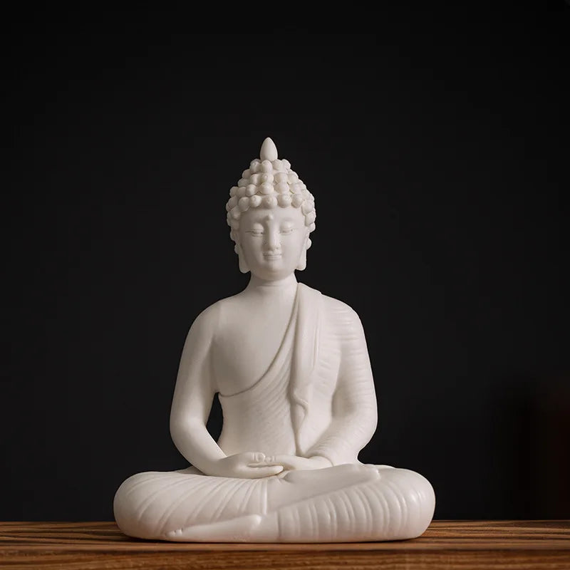 Sakyamuni Buddha Statue Large Buddhist statue Tathagata Buddha Figure Buddha Led ring light For Living Room Incense Porch - Home Fusion