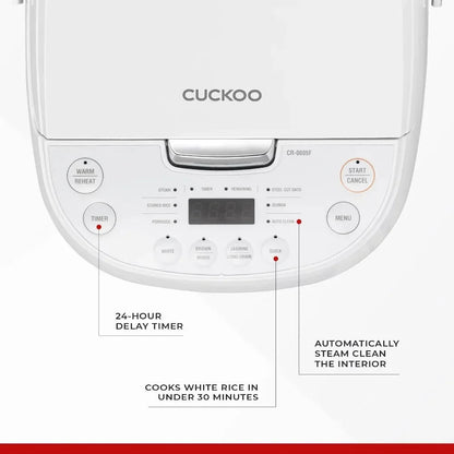 Cuckoo 6 cup (uncooked)/12 cup (cooked) Rice Cooker, 10 Menu Options: Oatmeal, Brown Rice & More, Touch-Screen - Home Fusion