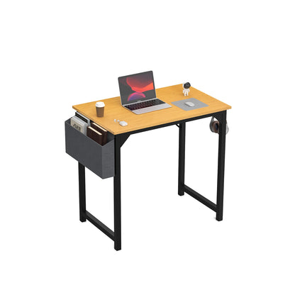 JHK Computer Desk Writing Study Office Gaming Table Modern Simple Style Compact with Side Bag Headphone Hook Easy Assembly - Home Fusion