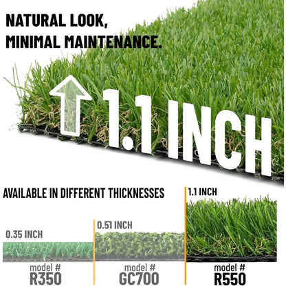 Artificial Lawn, Waterproof Solid Grass Design Indoor/Outdoor 6'6" X 9'2", Artificial Lawn - Home Fusion