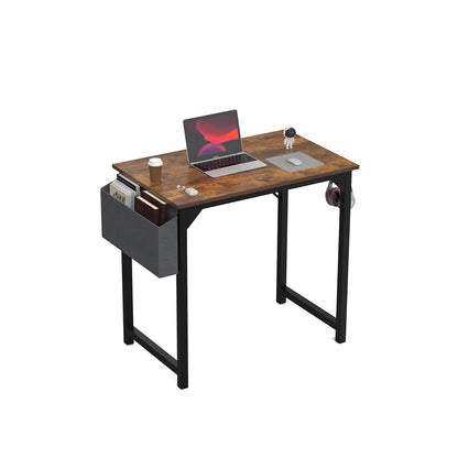JHK Computer Desk Writing Study Office Gaming Table Modern Simple Style Compact with Side Bag Headphone Hook Easy Assembly - Home Fusion
