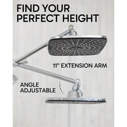 Rain Shower Head,12 Inch Large Rainfall Showerhead,,Adjustable High Pressure Waterfall Rain Fall Showerheads - Home Fusion