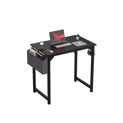 JHK Computer Desk Writing Study Office Gaming Table Modern Simple Style Compact with Side Bag Headphone Hook Easy Assembly - Home Fusion