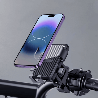 Electric bike mobile phone holder, motorcycle bicycle holder, rider mobile phone, car mounted battery car, shock-absorbing mobile phone holder - Home Fusion