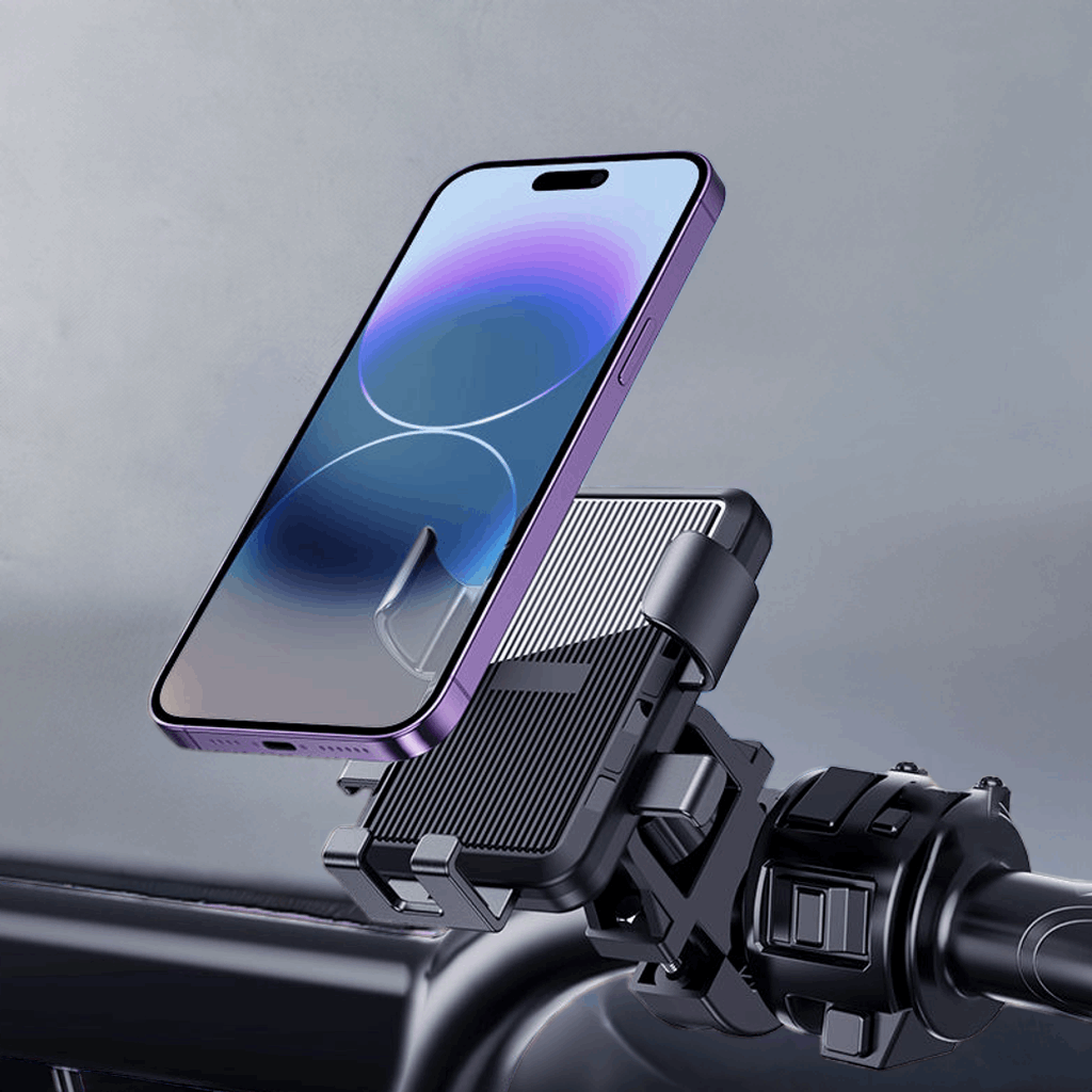 Electric bike mobile phone holder, motorcycle bicycle holder, rider mobile phone, car mounted battery car, shock-absorbing mobile phone holder - Home Fusion