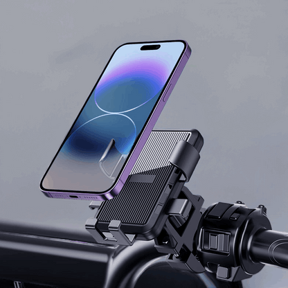 Electric bike mobile phone holder, motorcycle bicycle holder, rider mobile phone, car mounted battery car, shock-absorbing mobile phone holder - Home Fusion