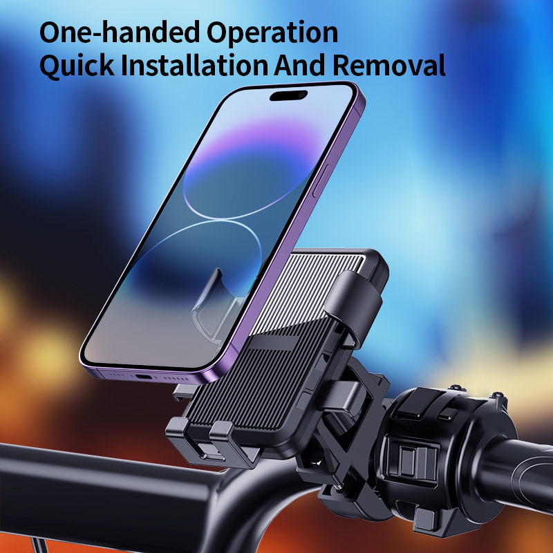 Electric bike mobile phone holder, motorcycle bicycle holder, rider mobile phone, car mounted battery car, shock-absorbing mobile phone holder - Home Fusion