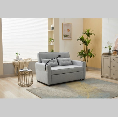 Futon Chair Bed Convertible Chair 3 In  1 Pull Out Sleeper Chair Beds With USB Ports,Wear  Resistant And Anti Scratch, Armchair Bed Sleeper For Living Room White