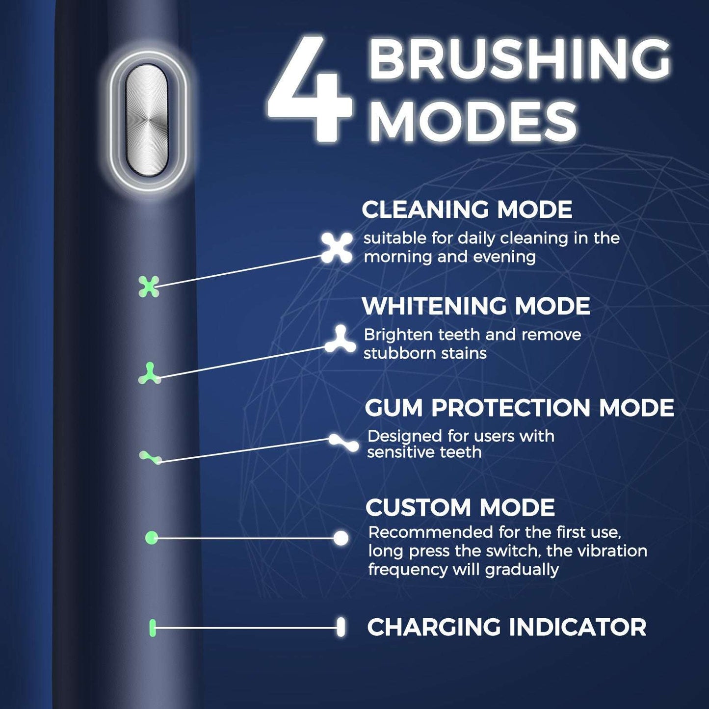 Electric Toothbrush for Adults - Rechargeable Electric Toothbrushes with Brush Heads &amp; Holder, Travel Case, Power Electric Toothbrush with Holder，3 Hours Charge for 120 Days - Home Fusion