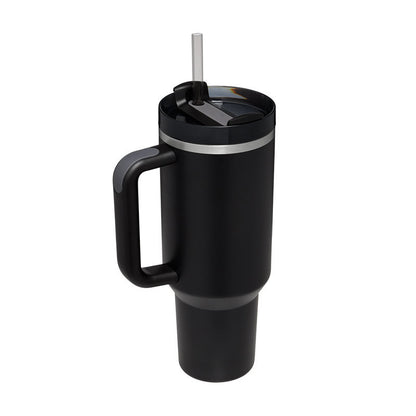 40 Oz Insulated Tumbler With Handle & Straw – Stainless Steel Spill-Proof Travel Mug. - Home Fusion