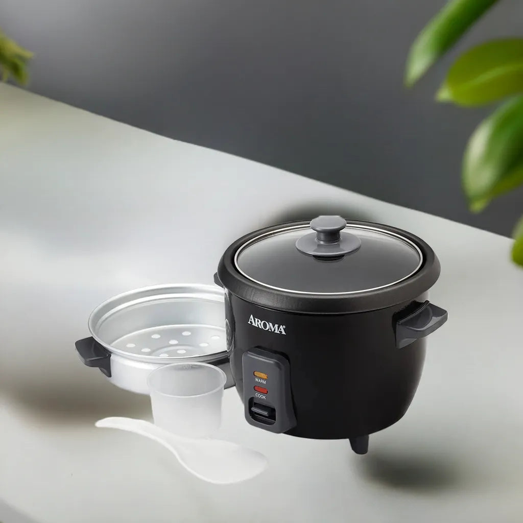 Rice Cooker Removable Nonstick Cooking Pot with External Steam Tray 6 Cup Pot