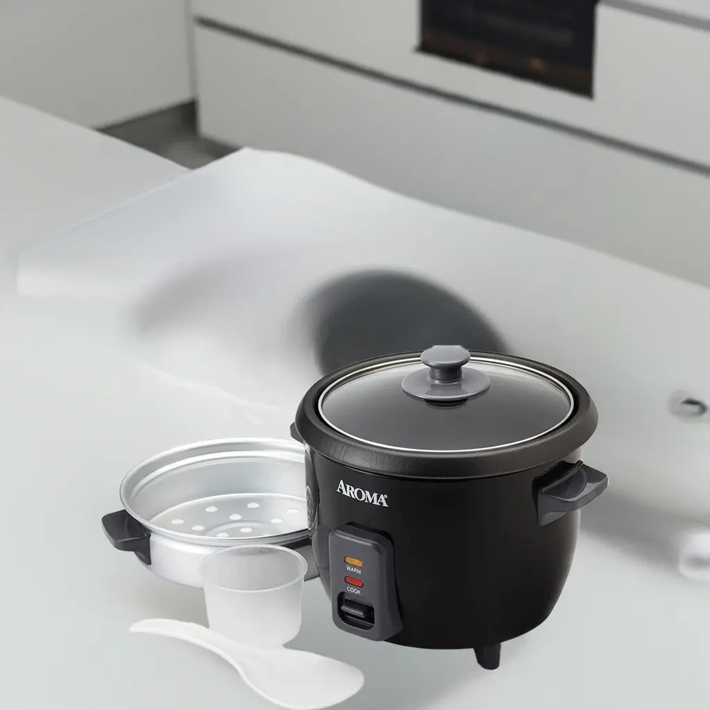 Rice Cooker Removable Nonstick Cooking Pot with External Steam Tray 6 Cup Pot