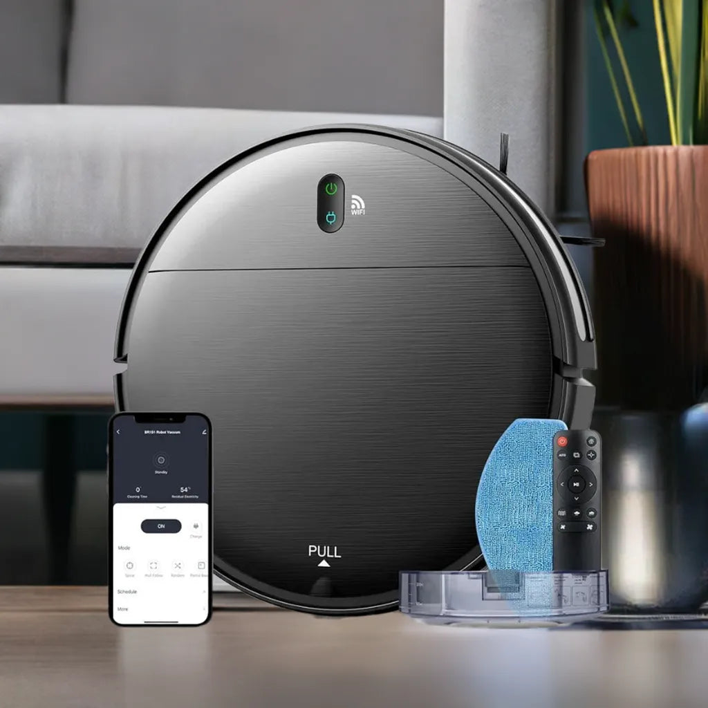 Robot Vacuum and Mop Combo, 2 in 1 Mopping Robot Vacuum Cleaner with Schedule, Wi-Fi/App/Alexa, 1400Pa Max Suction, - Home Fusion