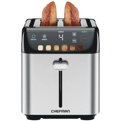 Smart Touch 2 Slice Digital Toaster, 6 Shade Settings, Stainless Steel, Removable Crumb Tray - Home Fusion