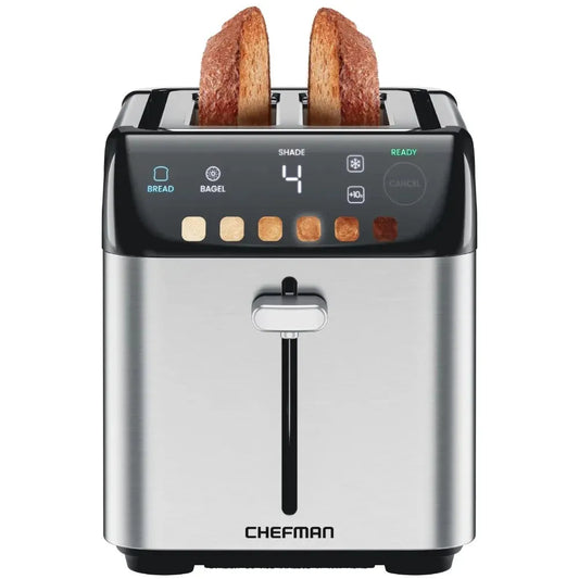 Smart Touch 2 Slice Digital Toaster, 6 Shade Settings, Stainless Steel, Removable Crumb Tray - Home Fusion