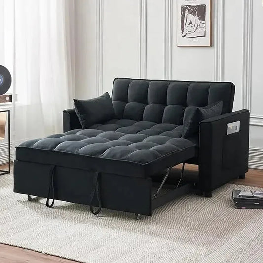 Convertible Sleeper Sofa Bed | Modern Pullout Couch with Adjustable Backrest | Loveseat Futon