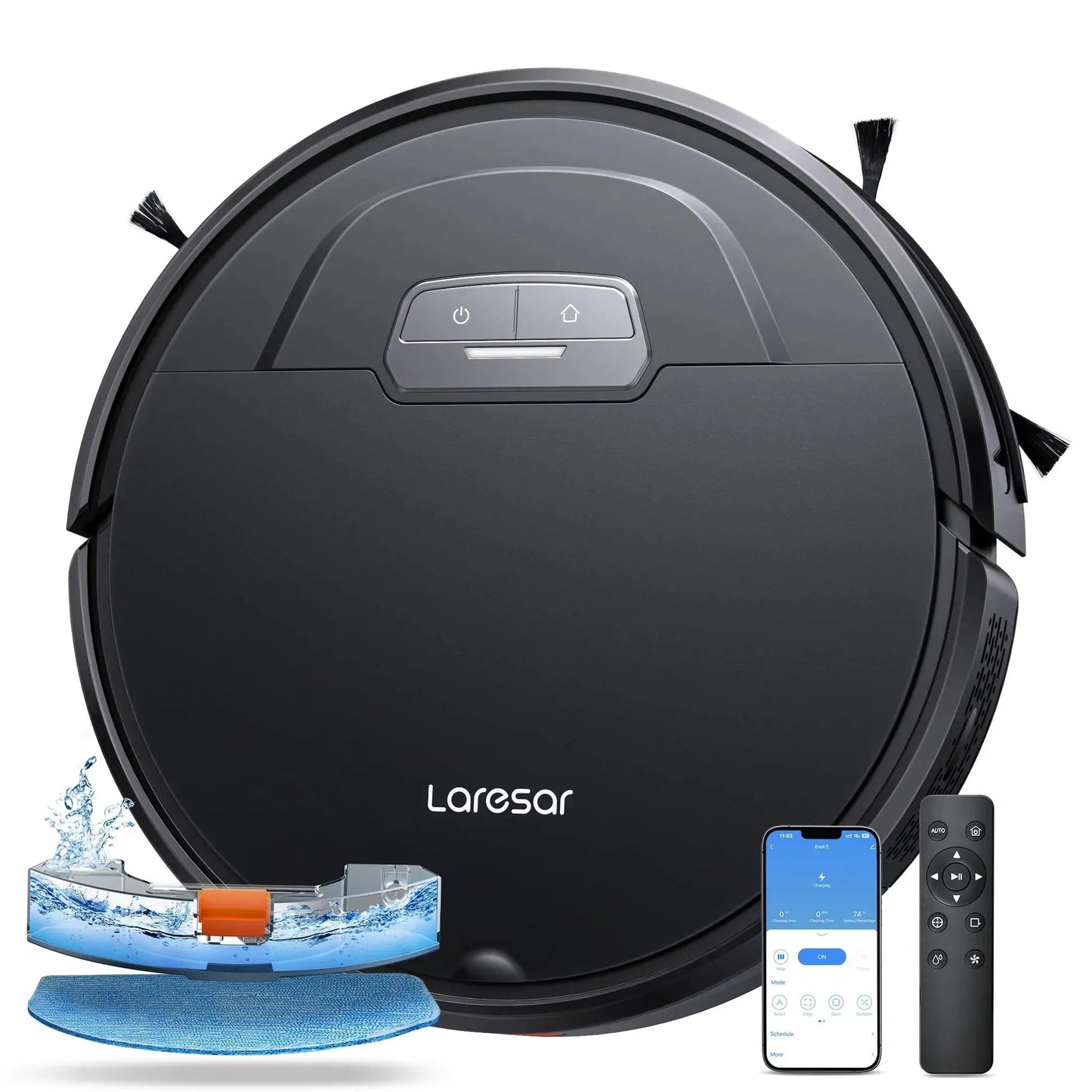 Laresar Robot Vacuum Cleaner Mop 6000Pa Wireless Smart APP Control Planned for Home Floor Washing Carpet Pet Hair Cleaning - Home Fusion