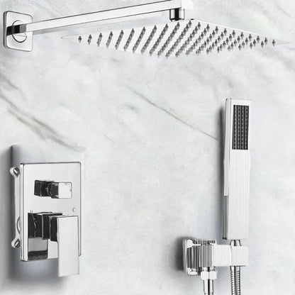 JingGang Polished Chrome Shower System 10 Inch Bathroom Luxury Rain Mixer Shower Combo Set Wall Mounted Rainfall Shower