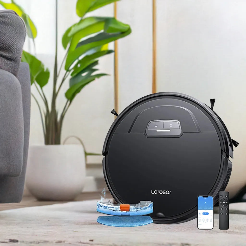 Laresar Robot Vacuum Cleaner Mop 6000Pa Wireless Smart APP Control Planned for Home Floor Washing Carpet Pet Hair Cleaning - Home Fusion