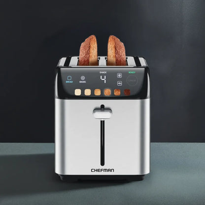 Smart Touch 2 Slice Digital Toaster, 6 Shade Settings, Stainless Steel, Removable Crumb Tray - Home Fusion