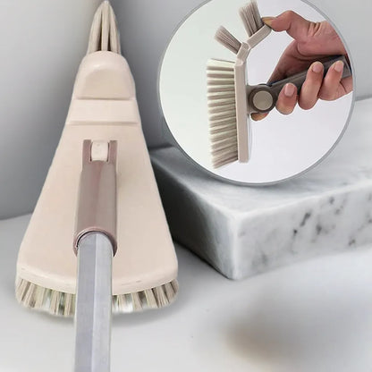 Floor Scrub Brush Cleaning Long Handle Kitchen Bathroom Gap Tools Removable Toilet Rotating Mop Bristles for Tile Ceramic Brush - Home Fusion