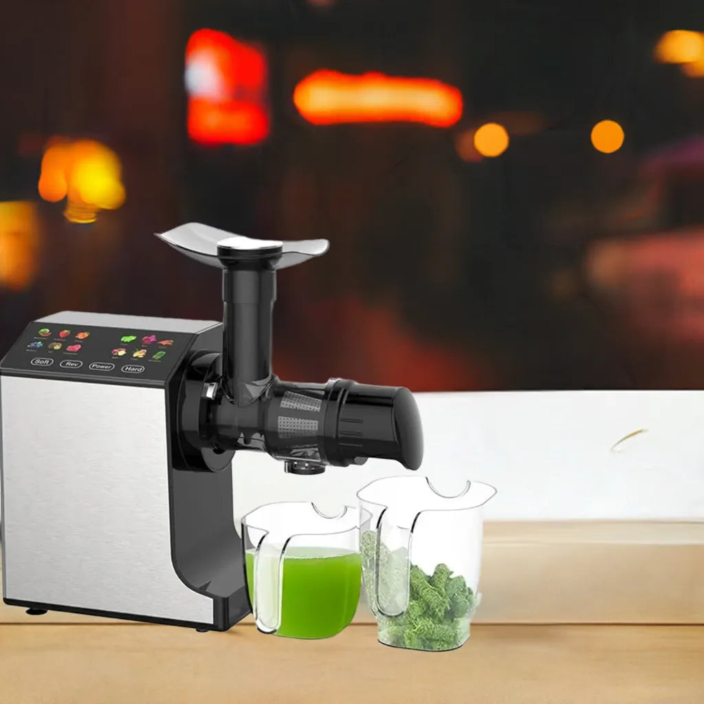 Portable Juicer with 2 Speed Modes, Touchscreen Cold Press Juicer, Safe & Quiet Operation and Easy To Clean, Juicer - Home Fusion
