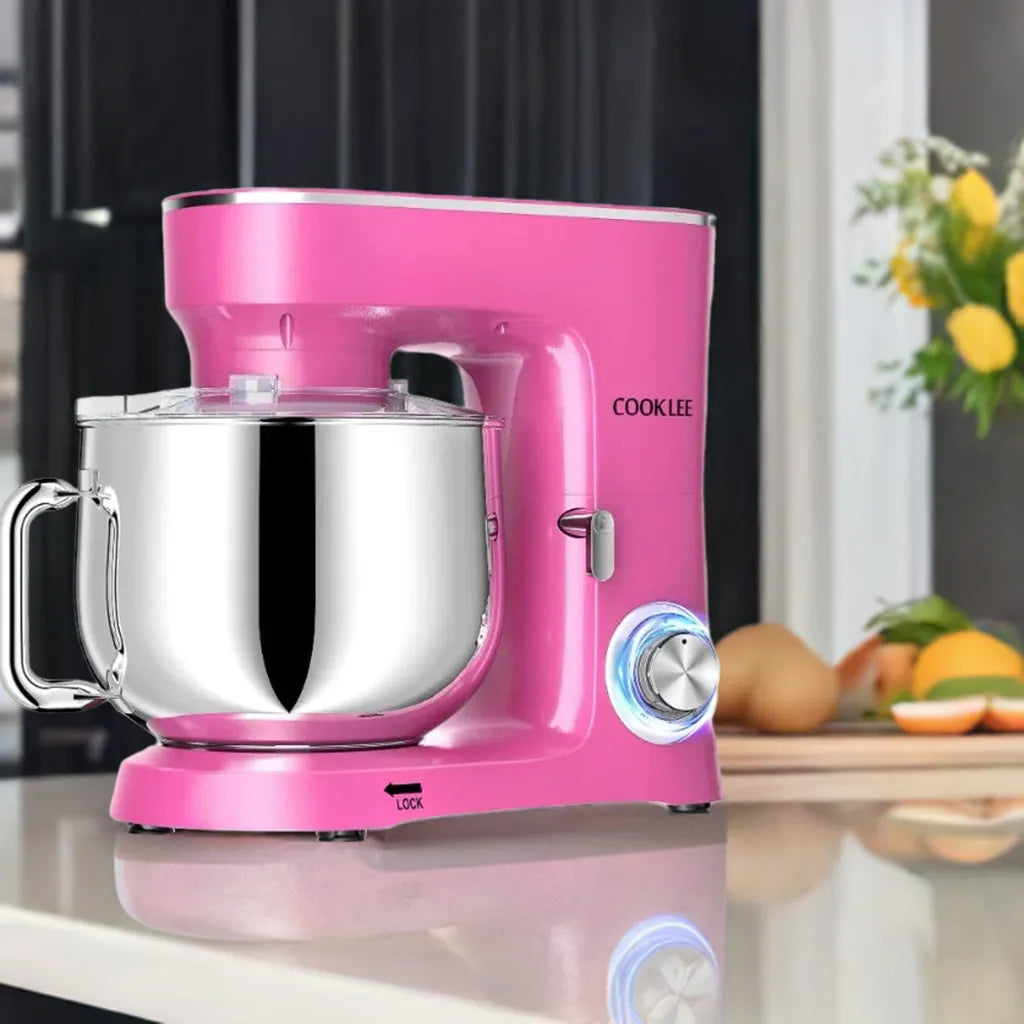 COOKLEE Stand Mixer, 9.5 Qt. 660W 10-Speed Electric Kitchen Mixer with Dishwasher-Safe Dough Hooks, Flat Beaters - Home Fusion