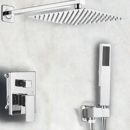 JingGang Polished Chrome Shower System 10 Inch Bathroom Luxury Rain Mixer Shower Combo Set Wall Mounted Rainfall Shower