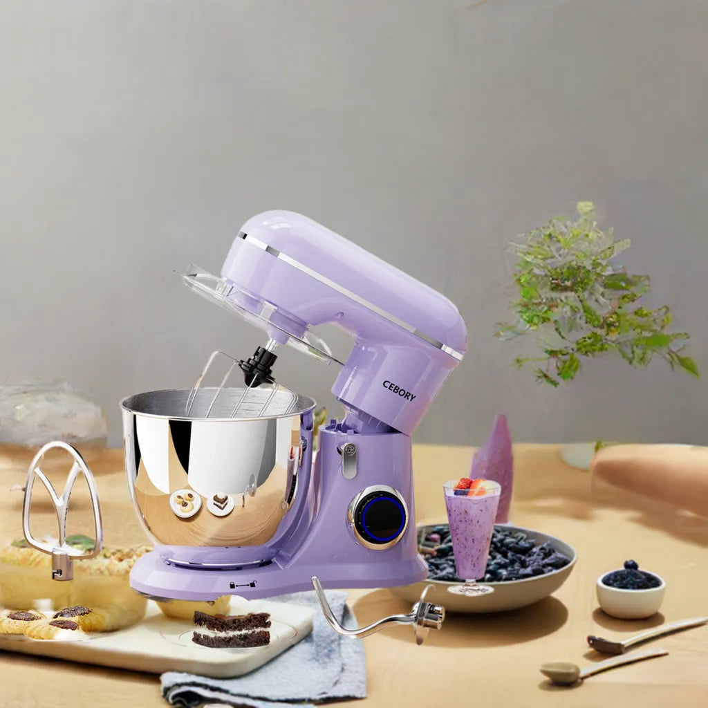3-IN-1 Electric Stand Mixer Set 660W 10-Speed with Pulse Button 6.5QT Bowl Dough - Home Fusion