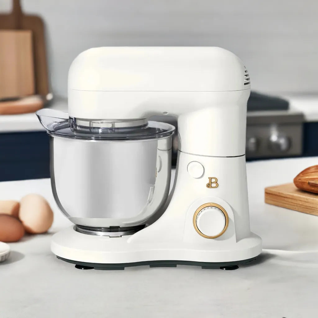 Beautiful 3.5 Qt Stand Mixer, Lightweight & Powerful with Tilt-Head, White Icing - Home Fusion