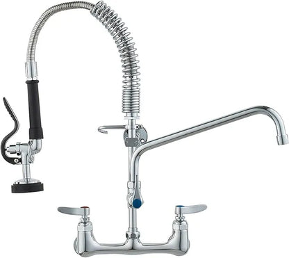 VEVOR Wall Mount Commercial Kitchen Faucet with Pre-Rinse Sprayer - Home Fusion