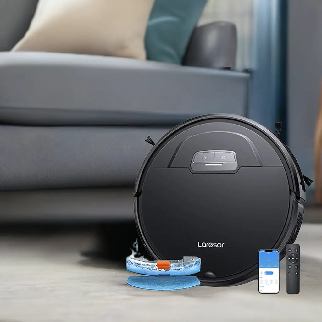 Laresar Robot Vacuum Cleaner Mop 6000Pa Wireless Smart APP Control Planned for Home Floor Washing Carpet Pet Hair Cleaning - Home Fusion