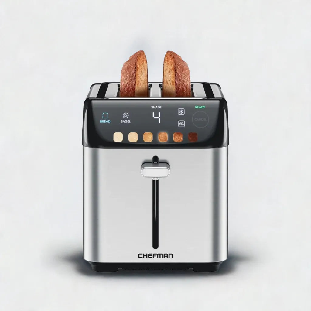 Smart Touch 2 Slice Digital Toaster, 6 Shade Settings, Stainless Steel, Removable Crumb Tray - Home Fusion