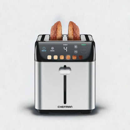 Smart Touch 2 Slice Digital Toaster, 6 Shade Settings, Stainless Steel, Removable Crumb Tray - Home Fusion