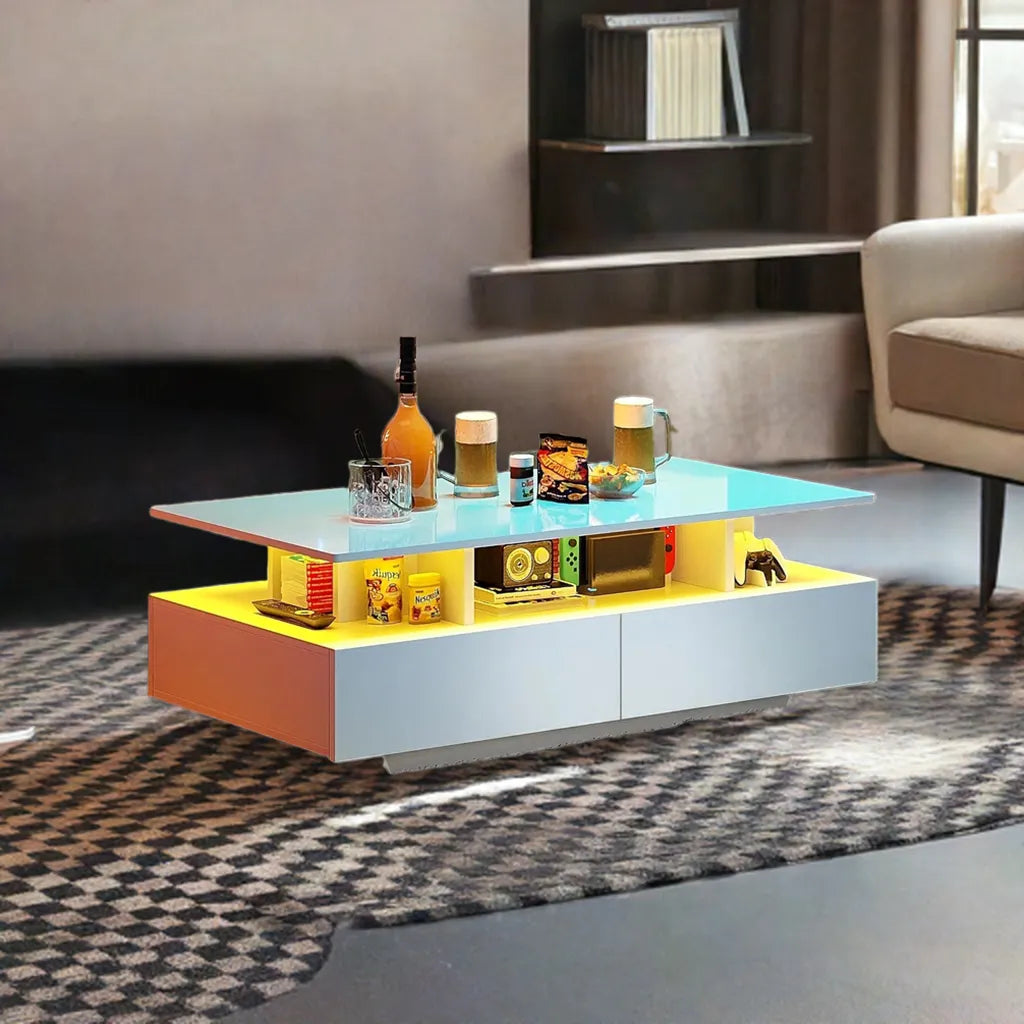 YITAHOME LED Coffee Table with Storage. – Home Fusion