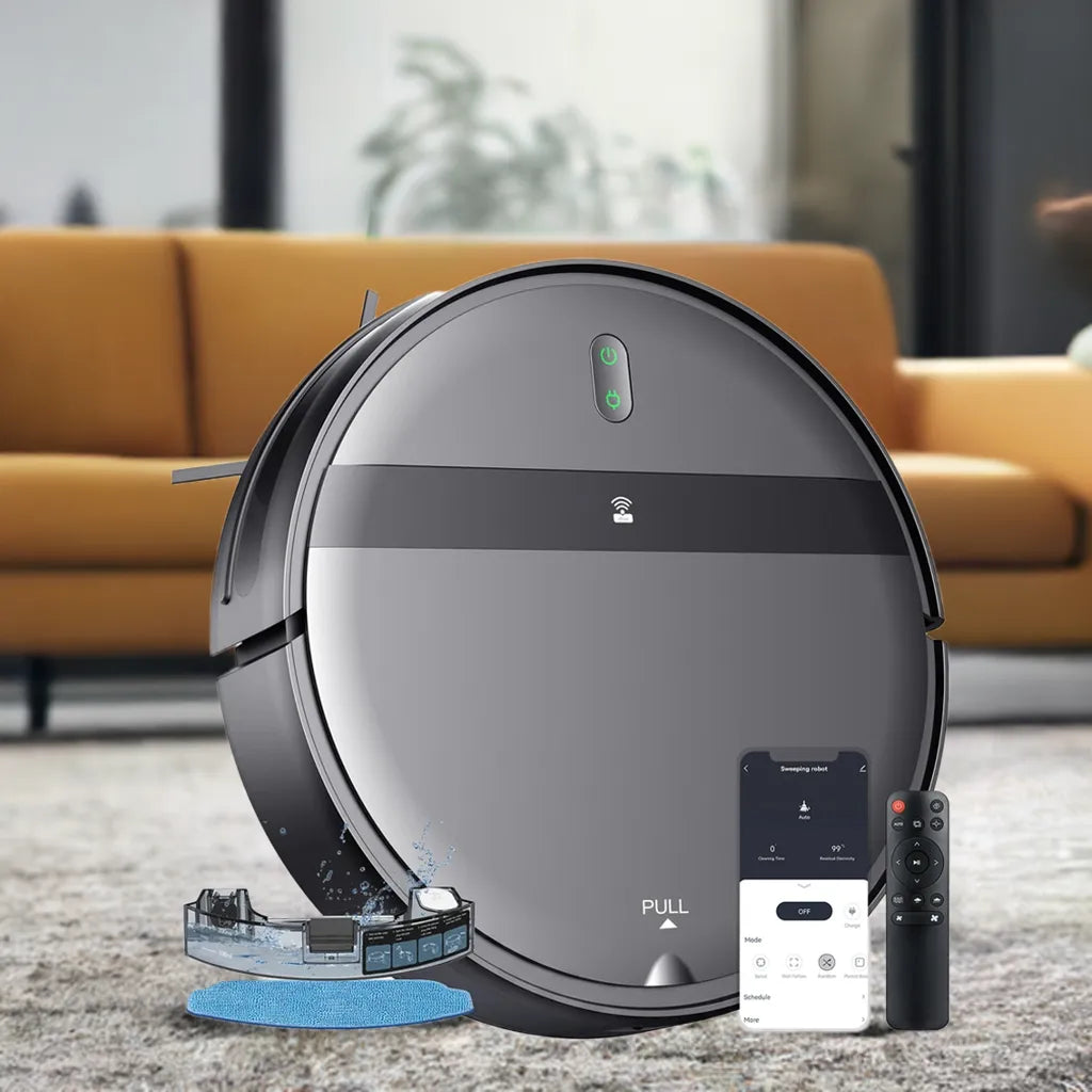 ZCWA Robot Vacuum Cleaner Auto Charging 6000Pa Power App Control Water Tank Wet Mopping Robot Vacuum Cleaner Electric Sweeper - Home Fusion