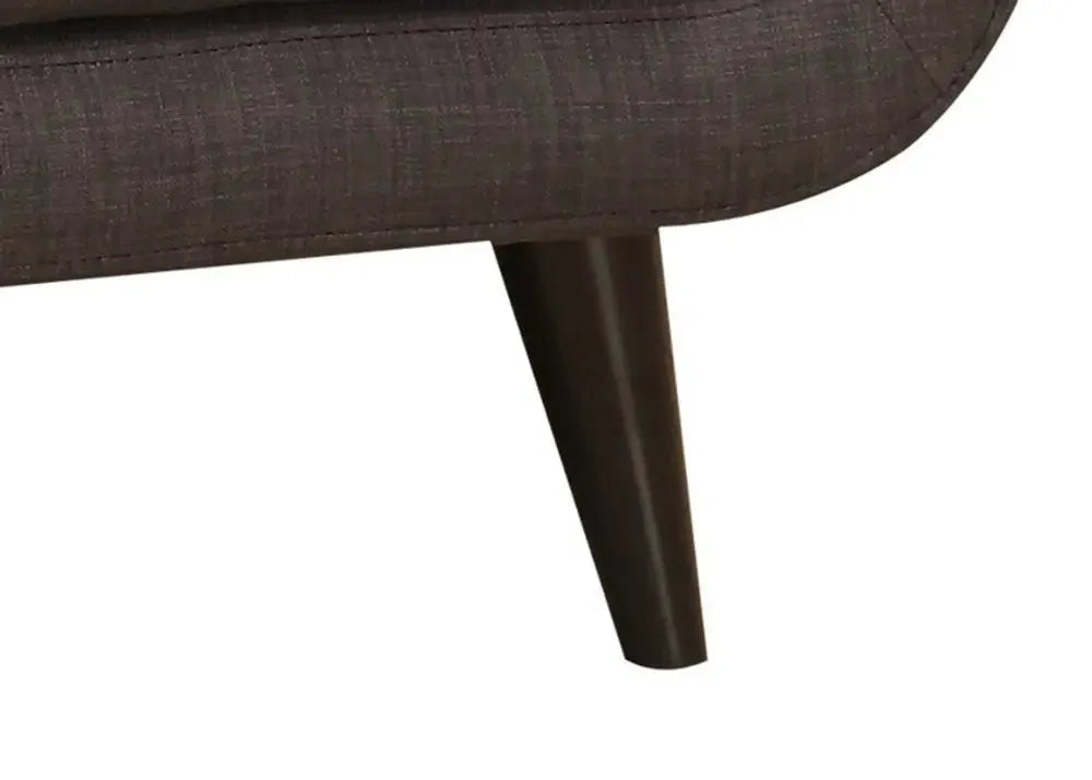 61" Charcoal And Black Loveseat and Toss Pillows - Home Fusion