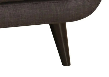 61" Charcoal And Black Loveseat and Toss Pillows - Home Fusion