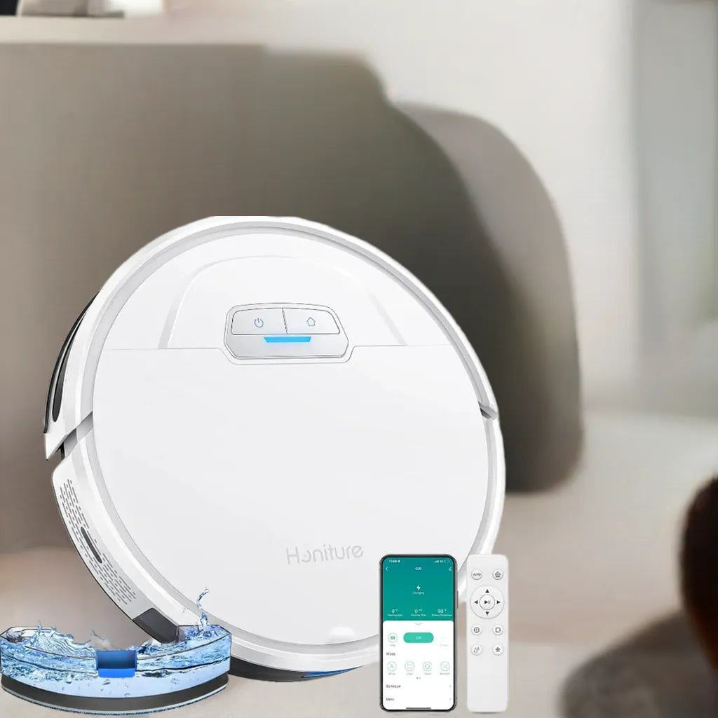 HONITURE Robot Vacuum and Mop Combo, 4000pa Strong Suction, G20 Robot Vacuum Cleaner with Self-Charging, 150Mins Max - Home Fusion