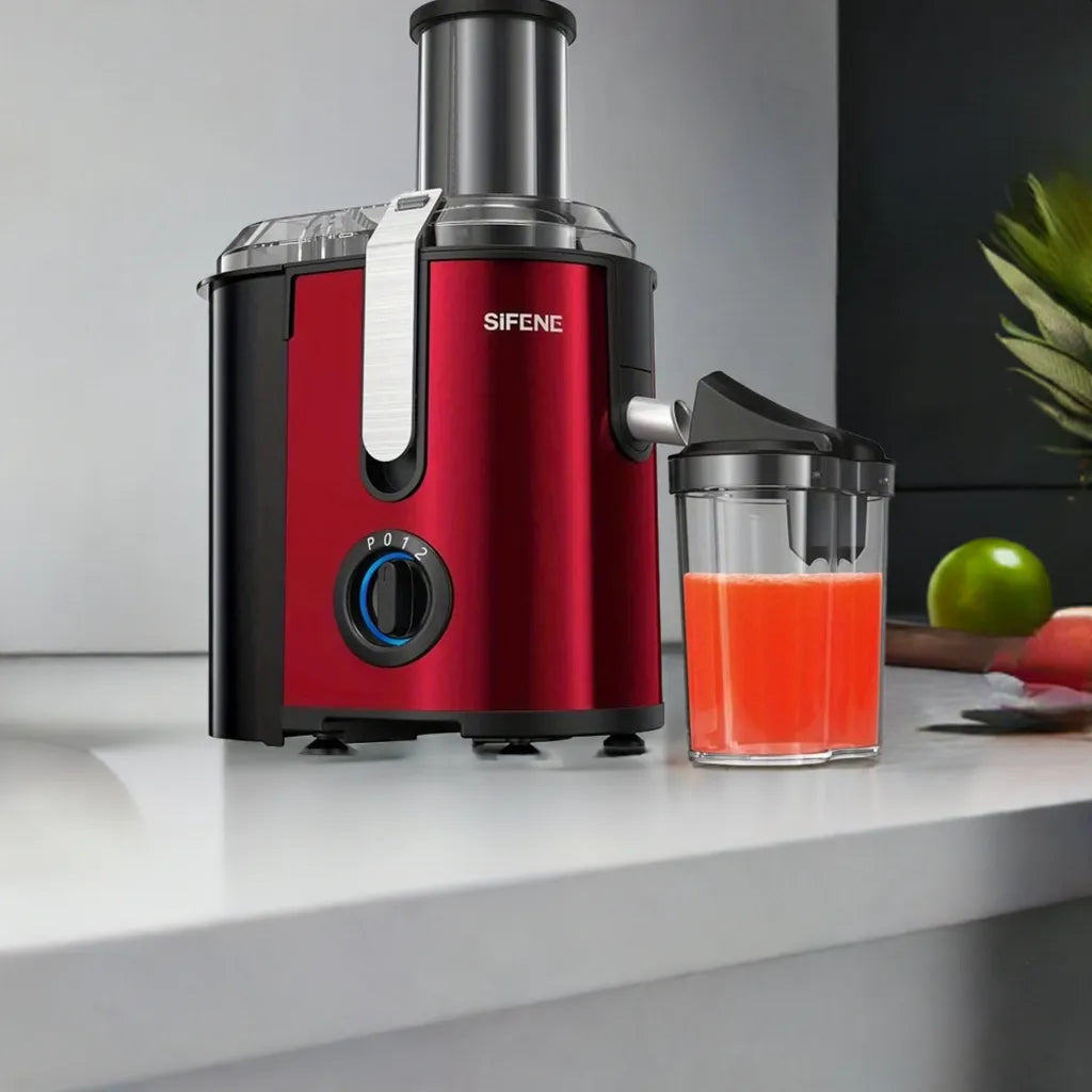 High-Power Hervigour Juicer Machine, Large 3.2" Feed Chute, Quick Juice Extractor for Whole Fruits & Veggies, 3-Speed Settings, - Home Fusion
