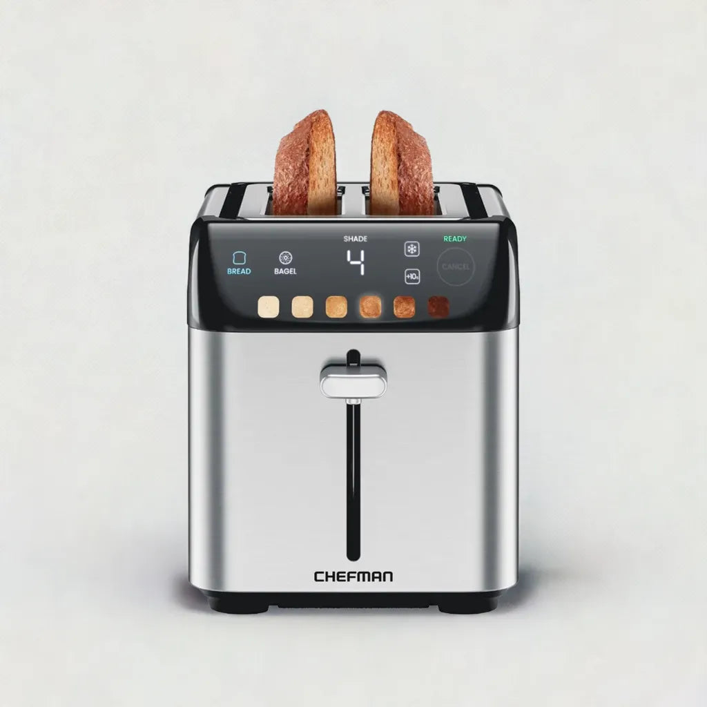 Smart Touch 2 Slice Digital Toaster, 6 Shade Settings, Stainless Steel, Removable Crumb Tray - Home Fusion