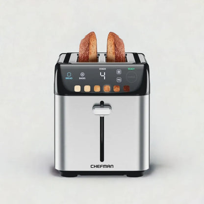 Smart Touch 2 Slice Digital Toaster, 6 Shade Settings, Stainless Steel, Removable Crumb Tray - Home Fusion