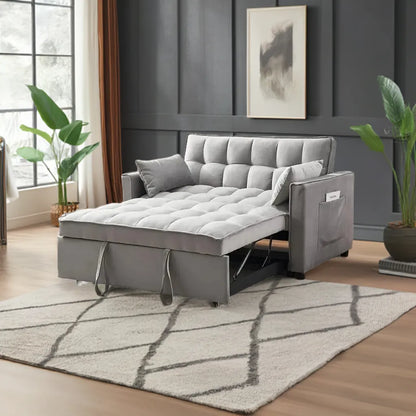 Convertible Sleeper Sofa Bed | Modern Pullout Couch with Adjustable Backrest | Loveseat Futon - Home Fusion