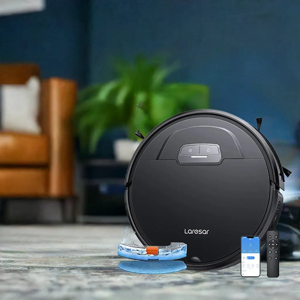 Laresar Robot Vacuum Cleaner Mop 6000Pa Wireless Smart APP Control Planned for Home Floor Washing Carpet Pet Hair Cleaning - Home Fusion