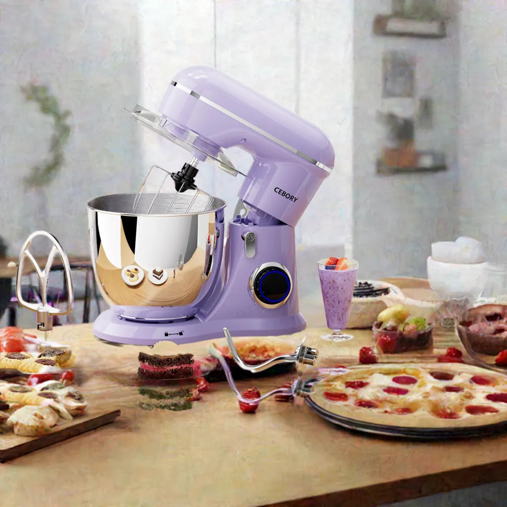 3-IN-1 Electric Stand Mixer Set 660W 10-Speed with Pulse Button 6.5QT Bowl Dough - Home Fusion