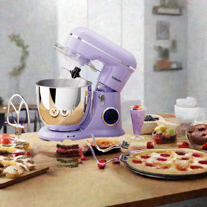 3-IN-1 Electric Stand Mixer Set 660W 10-Speed with Pulse Button 6.5QT Bowl Dough - Home Fusion