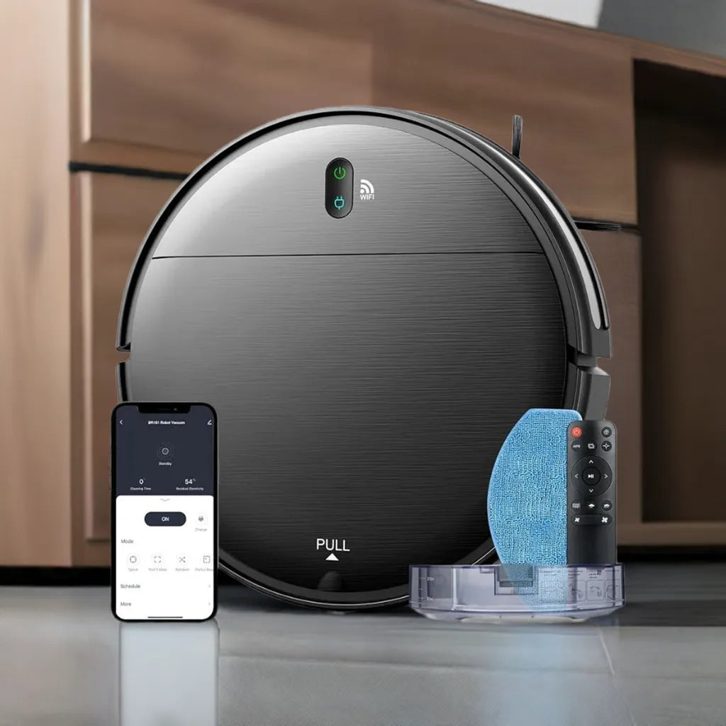 Robot Vacuum and Mop Combo, 2 in 1 Mopping Robot Vacuum Cleaner with Schedule, Wi-Fi/App/Alexa, 1400Pa Max Suction, - Home Fusion