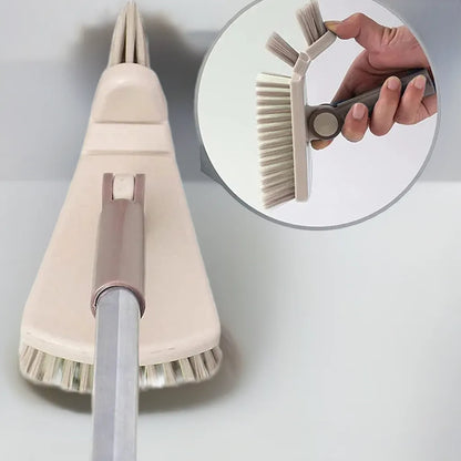 Floor Scrub Brush Cleaning Long Handle Kitchen Bathroom Gap Tools Removable Toilet Rotating Mop Bristles for Tile Ceramic Brush - Home Fusion