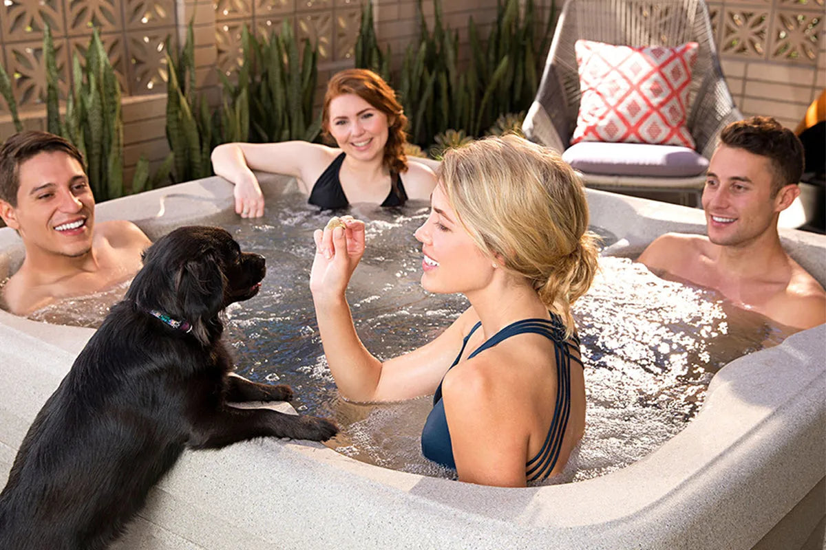 LS100 | 4-Person | 13-Jet | 110 volt | Plug and Play Spa with Multi-Color Underwater LED Light - Home Fusion