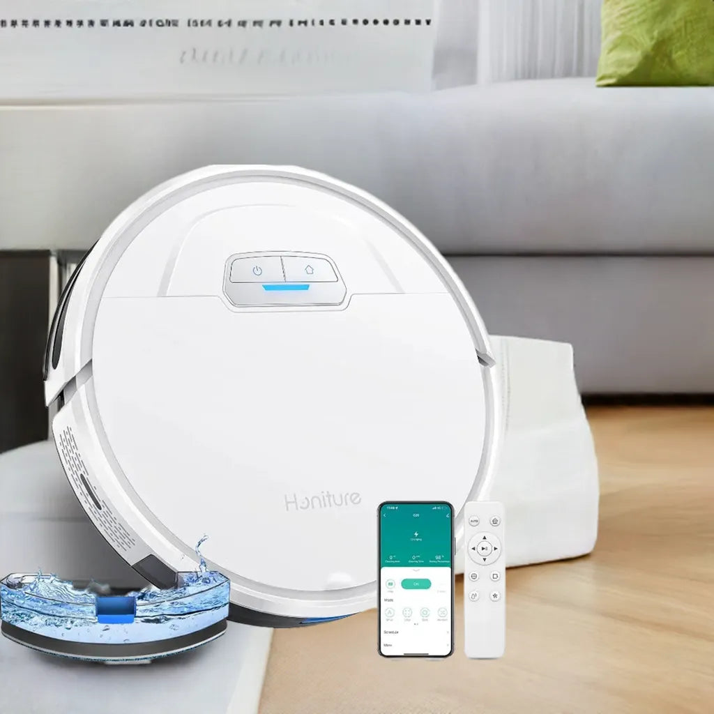HONITURE Robot Vacuum and Mop Combo, 4000pa Strong Suction, G20 Robot Vacuum Cleaner with Self-Charging, 150Mins Max - Home Fusion